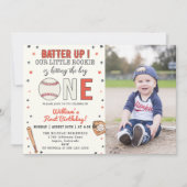Invitation Batterie de baseball 1er anniversaire (Devant)