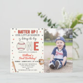 Invitation Batterie de baseball 1er anniversaire (Debout devant)