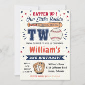 Invitation Batterie de baseball 2e fête d'anniversaire (Devant)