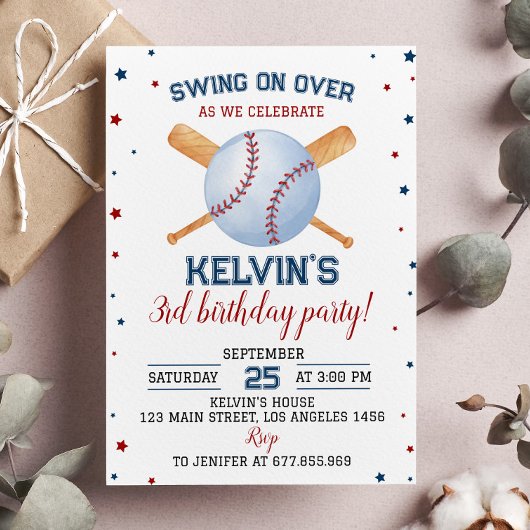 Invitation Batterie de baseball Anniversaire