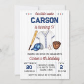 Invitation Batterie de baseball Anniversaire (Devant)
