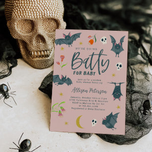 Invitation Batterie de chauves-souris roses pour le Baby show