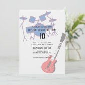 Invitation Batterie de guitare Amp Musique Anniversaire (Debout devant)