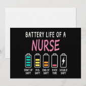 Invitation Batterie de l'humour d'une infirmière graphique (Devant / Derrière)