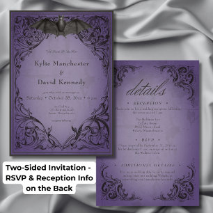 Invitation Batterie vintage jusqu'à la mort Mariage violet de