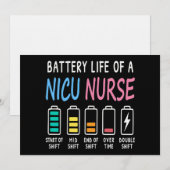 Invitation Battery life of a NICU nurse humor level (Devant / Derrière)