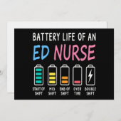 Invitation Battery life of an ED nurse levels humor (Devant / Derrière)