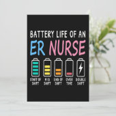 Invitation Battery life of an ER nurse humor chart (Debout devant)
