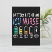 Invitation Battery life of an ICU nurse humor chart (Debout devant)