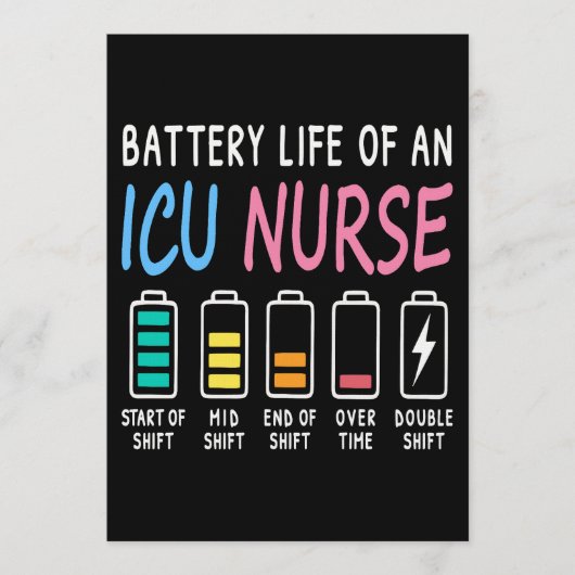 Invitation Battery life of an ICU nurse humor chart (Devant)