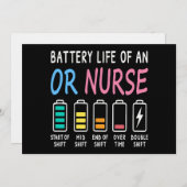 Invitation Battery life of an OR nurse humor chart (Devant / Derrière)