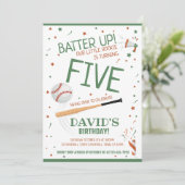 Invitation Batteur Little Rookie Up Green Baseball Anniversai (Debout devant)