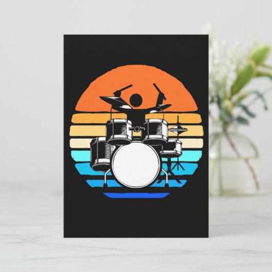 Invitation Batteur Rétro Vintage (Debout devant)