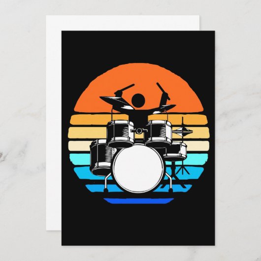 Invitation Batteur Rétro Vintage (Devant / Derrière)