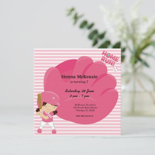 Invitation Batteur Softball (Debout devant)