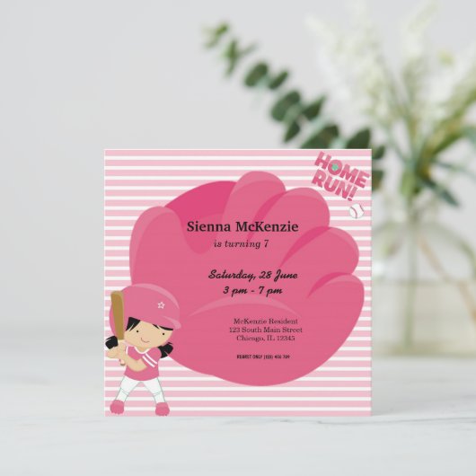 Invitation Batteur Softball (Debout devant)