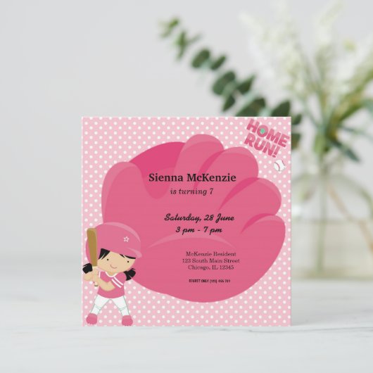 Invitation Batteur Softball (Debout devant)