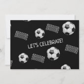 Invitation Battez-le Noir Soccer Photo 1er anniversaire (Dos)