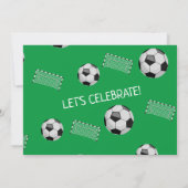 Invitation Battez-le ! Photo de soccer vert 1er anniversaire (Dos)