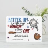 Invitation BATTRE UP|Baseball|Little Slugger|Anniversaire (Debout devant)