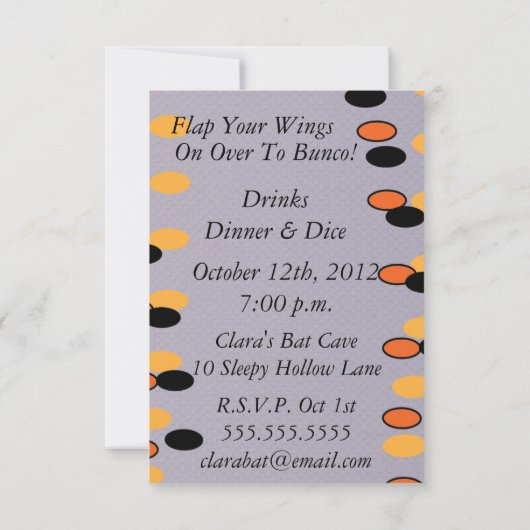 Invitation Batty Bunco (Dos)