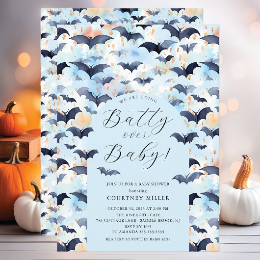 Invitation Batty Over Baby Baby shower