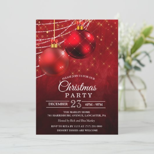 Invitation Bauble de Noël (Debout devant)