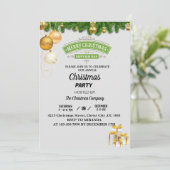 Invitation Baubles blancs et or Noël (Debout devant)