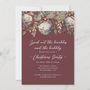 Invitation Baubles & Bubbly Soirée de Noël en Bourgogne