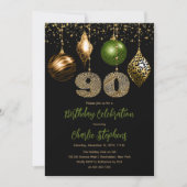 Invitation Baubles de la peau d'animal tropical 90e fête d'an (Devant)
