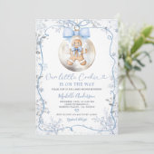 Invitation Baubles d'hiver bleu Baby shower de biscuits tiré  (Debout devant)