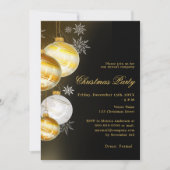 Invitation Baubles en or noir compagnie Noël (Devant)