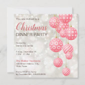 Invitation Baubles roses gris pastel couleurs arrière - plan (Devant)