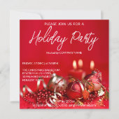 Invitation Baubles rouge et or arrière - plan Vacances (Devant)