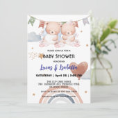 Invitation Baudrier à baudrier à baudrier mignon baby shower (Debout devant)