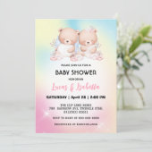 Invitation Baudrier à baudrier à baudrier mignon baby shower (Debout devant)