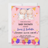 Invitation Baudrier à baudrier à baudrier mignon baby shower (Devant)