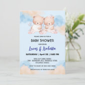 Invitation Baudrier à baudrier à baudrier mignon baby shower (Debout devant)