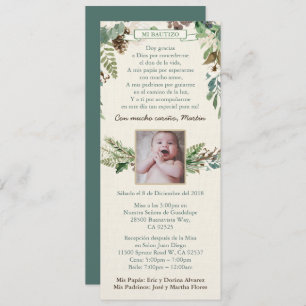 Invitation Bautismo Latino Boy Baptism Invitations, Feuilles