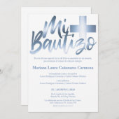 Invitation Bautizo Baptême Espagnol Faux GOLD (Devant / Derrière)