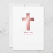 Invitation Bautizo Baptême espagnol Faux ROSE OR (Dos)