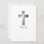 Invitation Bautizo Baptism Espagnol Faux SILVER (Dos)