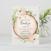 Invitation Bautizo baptism Espagnol fille rustique (Debout devant)