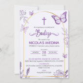 Invitation Bautizo Bautizo Invitacion Papillons Baptême (Devant)