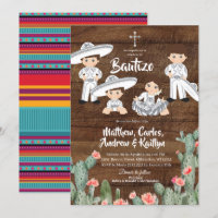 Bautizo de frère et soeur Charro en argent mexicai