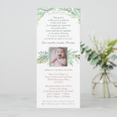 Invitation Bautizo Espagnol Pour Garçon, Printemps Feuille ve (Debout devant)