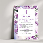 Invitation Bautizo Invitación Baptism mignon Fleurs violettes