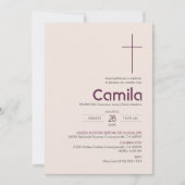 Invitation Bautizo Invitacion Élégant minimaliste Baptême (Devant)