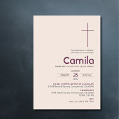 Invitation Bautizo Invitacion Élégant minimaliste Baptême