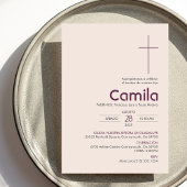 Invitation Bautizo Invitacion Élégant minimaliste Baptême